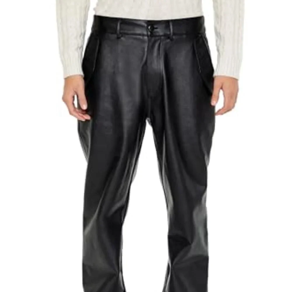 Forever 21 Men's Black Coated Corduroy Slim-Fit Pants SZ 29